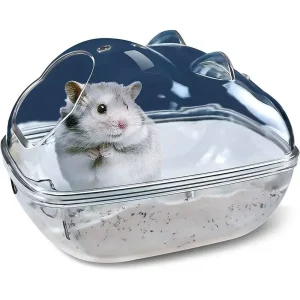 Petite baignoire en plastique Transparent adaptée aux Hamsters, salle de bain pour Hamster, bain de sable, boîte à souris