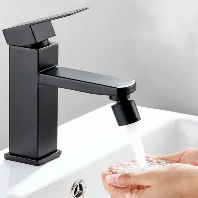 Nouveau Buse de robinet de lavabo noir 2 modes 360 °… – vue 6