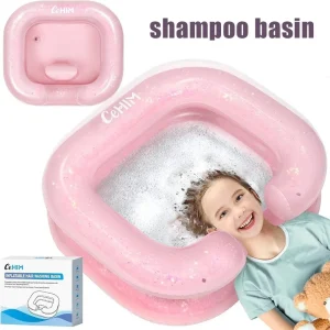 Lavabo gonflable en PVC pour le lavage des cheveux au lit, bol de shampoing Portable avec repose-cou pour les patients âgés et handicapés, soins Lavabo gonflable en PVC pour le lavage des cheveux au lit, bol de shampoing Portable avec repose-cou pour les patients âgés et handicapés, soins