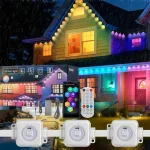 Bande Lumineuse LED Intelligente en Continu, Lampe RGBIC WIFI avec Télécommande pour Maison, ixde Noël, Décoration de Vacances, 30m