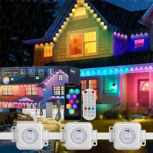 Bande Lumineuse LED Intelligente en Continu, Lampe RGBIC WIFI avec Télécommande pour Maison, ixde Noël, Décoration de Vacances, 30m