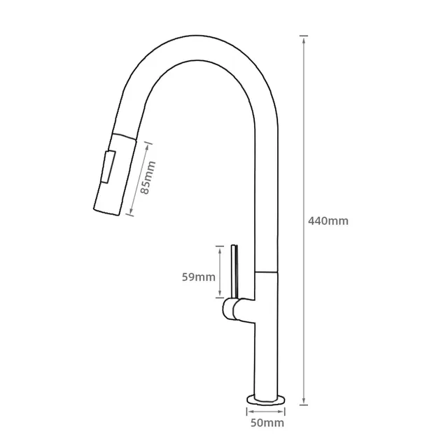 Robinet de cuisine en or brossé – vue 3