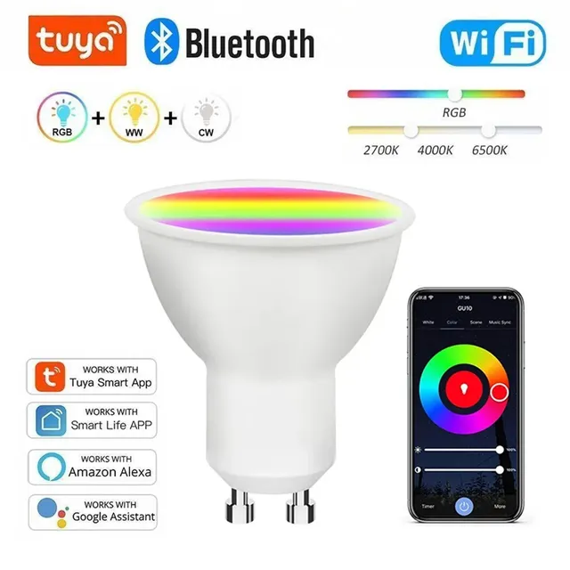 Tuya WiFi GU10 ampoule LED intelligente Bluetooth GU10…