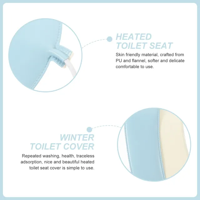 Coussin siège toilette chauffant USB blanc polyester… – vue 4
