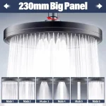Nouveau 6 Modes réglable grande pomme de douche à effet de pluie haute pression économie d&rsquo;eau grand panneau haut pulvérisation pomme de douche de pluie 360 °   Pivotant