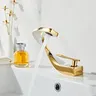 Robinet de salle de bains en laiton or blanc – vue 5