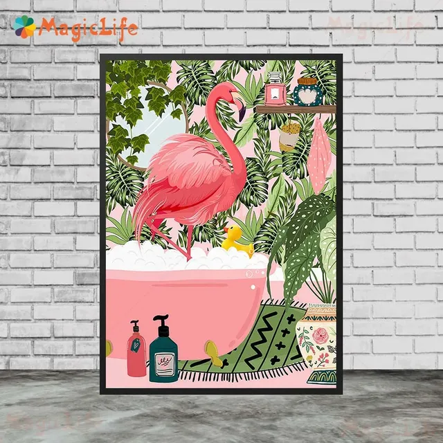 Affiches d'animaux de dessin animé dans la baignoire – vue 5