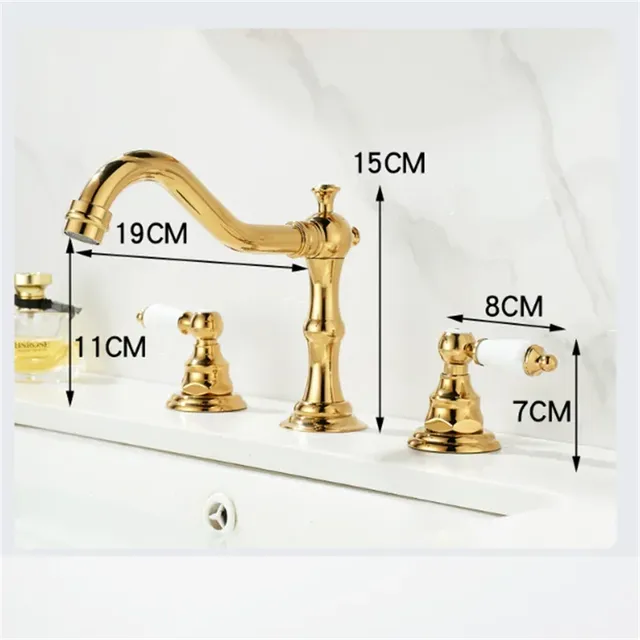 Mélangeur lavabo trois trous rétro classique bec haut… – vue 5