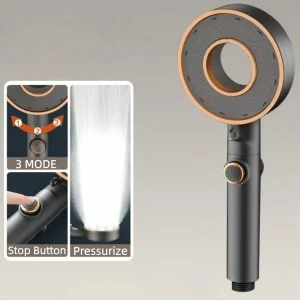 Pommeau de douche haute pression, robinet de pluie à pulvérisation réglable en 3 modes, arrêt à une touche, mélangeur de douche à économie d&rsquo;eau, accessoires de salle de bains