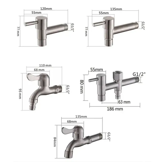 Robinet de jardin extérieur brossé en acier inoxydable 304 – vue 7