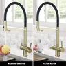 Robinet de cuisine moderne en laiton doré brossé avec… – vue 4