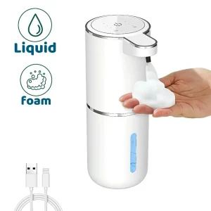 Distributeur automatique de savon pour lave-mains à Induction, distributeur de savon moussant sans contact, distributeur électrique de 350ml pour salle de bains et cuisine