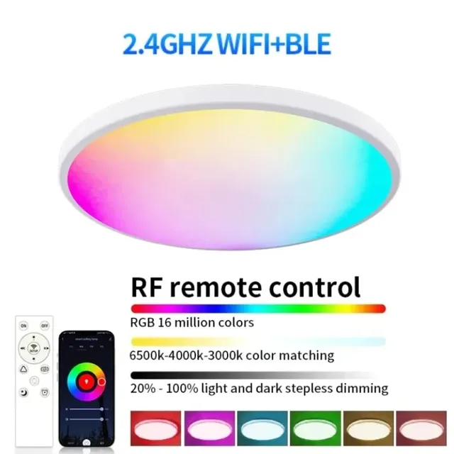 Plafonnier LED intelligent Tuya WiFi – vue 3