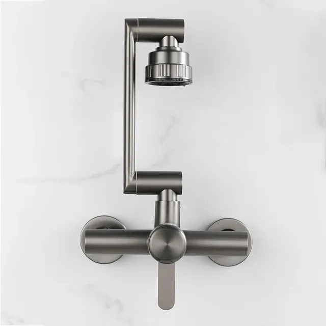 Robinet de cuisine mural en acier inoxydable – vue 2