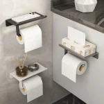 Porte-papier hygiénique support de rangement cuisine serviette Placement des bouteilles d&rsquo;assaisonnement salle de bain mur rouleau de papier téléphone stockage