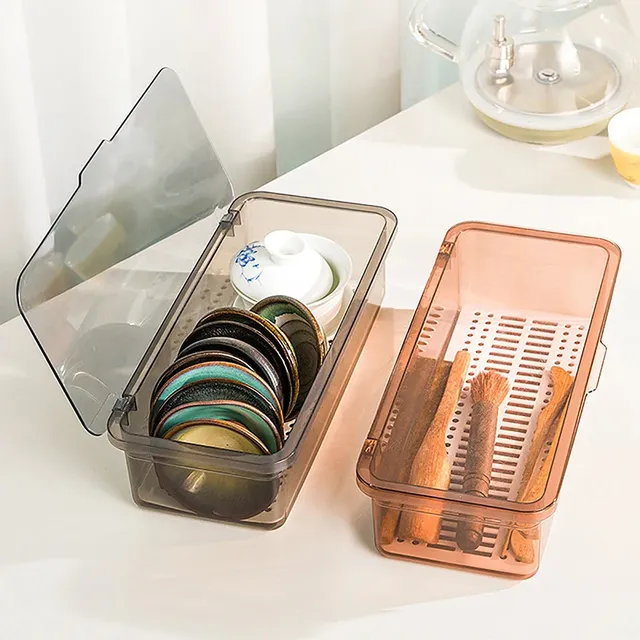 Boîte rangement plastique empilable transparent… – vue 2