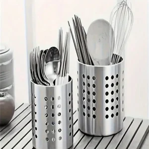 1 baril de couverts en acier inoxydable, organisateur de couverts de cuisine sans chargement, adapté aux baguettes, cuillères, batteur à œufs, stockage de cylindres durable de qualité restaurant 1 baril de couverts en acier inoxydable, organisateur de couverts de cuisine sans chargement, adapté aux baguettes, cuillères, batteur à œufs, stockage de cylindres durable de qualité restaurant