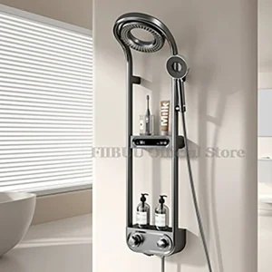 Système de douche de luxe pour centre commercial de pluie sous pression, panneau de douche à effet pluie monté au mur de chlore, système de tête, affichage numérique Système de douche de luxe pour centre commercial de pluie sous pression, panneau de douche à effet pluie monté au mur de chlore, système de tête, affichage numérique