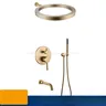 Système de douche dissimulé à anneau rond or/noir/gris – vue 2