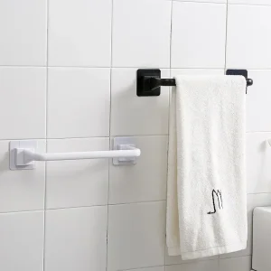 Porte-serviettes sur porte, support suspendu, salle de bain, armoire de cuisine, blanc et noir, étagère de chiffon, barres à serviettes