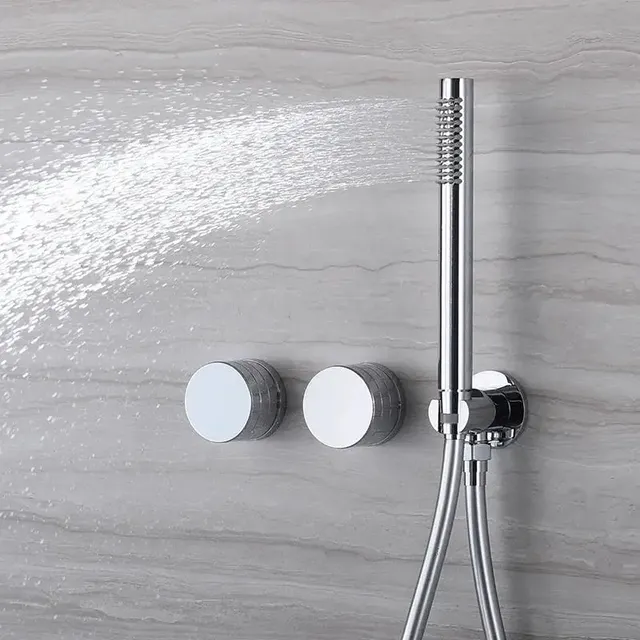 Pommeau de douche à main en laiton brossé doré – vue 5