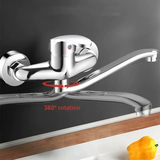 Robinet de lavabo mural en alliage de Zinc – vue 2