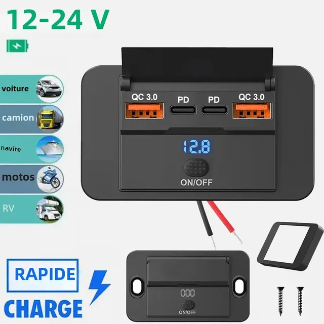 Adaptateur de prise de chargeur de voiture avec…