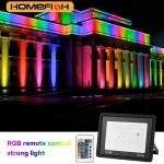 Projecteur RGB 100W 50W 30W 20W 10W, réflecteur RGB IP66, projecteur LED étanche 220V, lampe de projecteur, éclairage extérieur de jardin