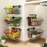 Panier de rangement de cuisine en acier inoxydable – vue 3