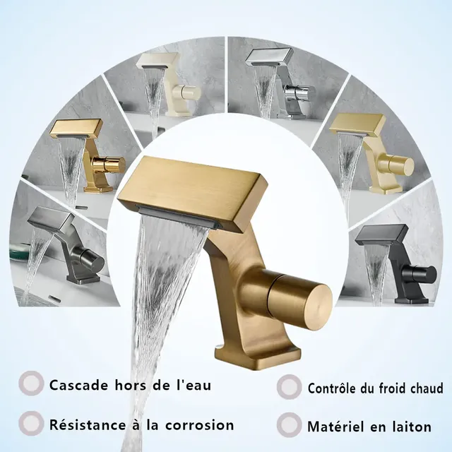 Robinet de Lavabo en Laiton pour Installation de Pont – vue 2