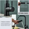 Robinet de cuisine extractible noir SUS404 – vue 3