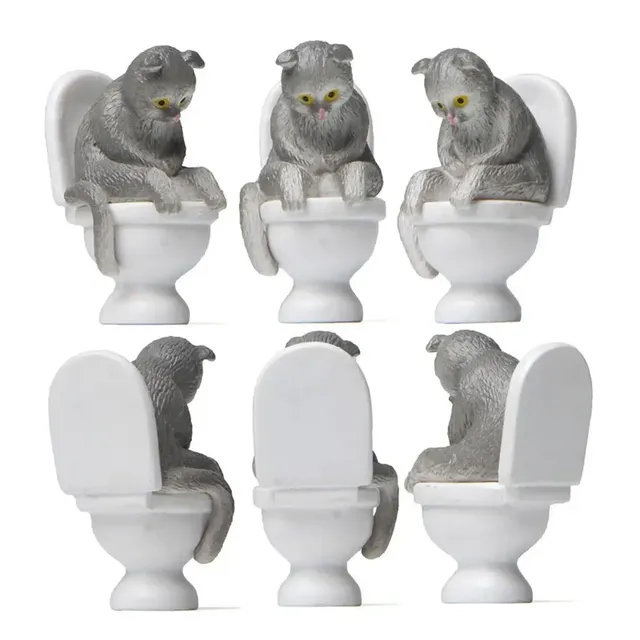 Modèle de siège de toilette de chat de dessin animé – vue 5