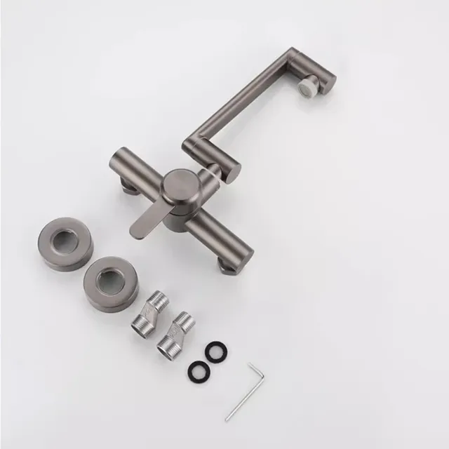 Robinet de cuisine mural en acier inoxydable – vue 6