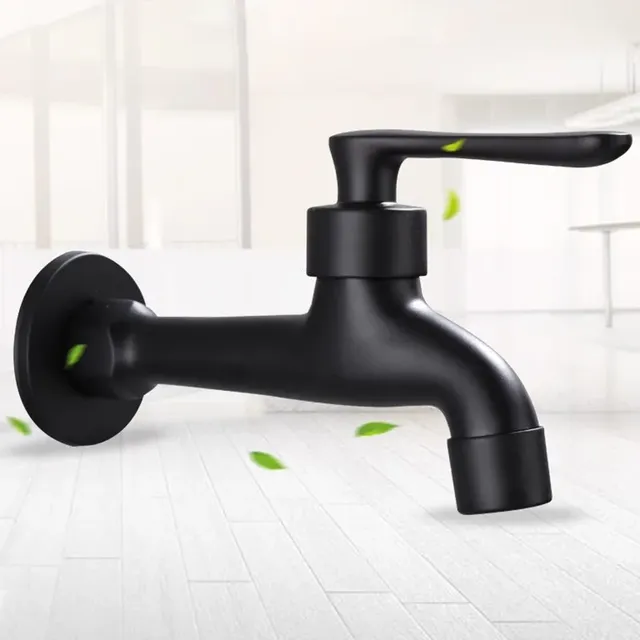 Robinet Mural Monocommande Noir Mat Cuivré Bec Coudé… – vue 2