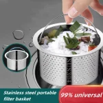 Crépine d&rsquo;évier de cuisine en acier inoxydable 99%, couvercle de vidange d&rsquo;évier, panier filtrant avec poignée, filtre à déchets, maille, accessoires de cuisine