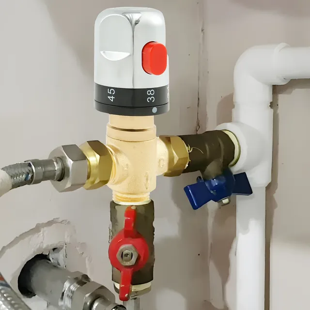 Vanne de mélange thermostatique en laiton – vue 2