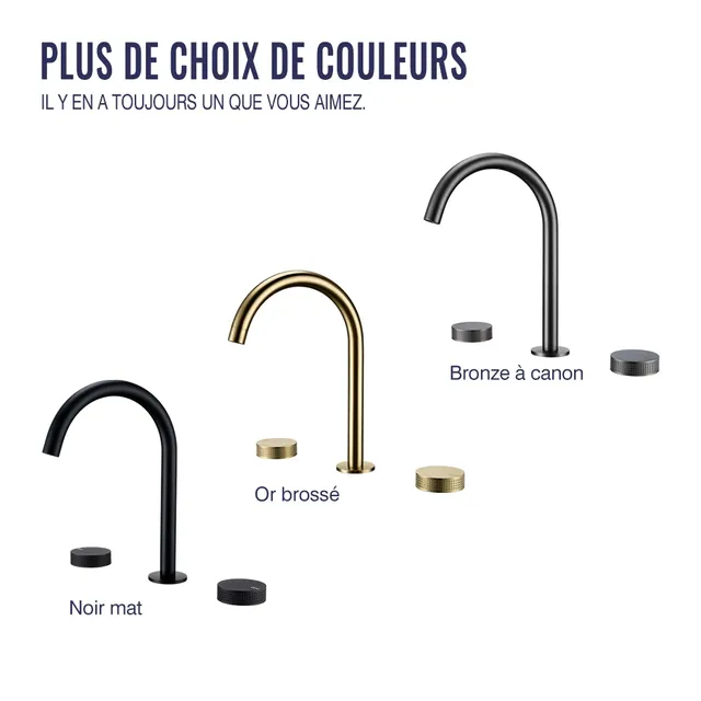 Mate robinet de lavabo noir – vue 7