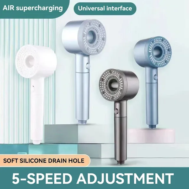 Pommeau douche main pressurisé réglable cinq modes… – vue 6