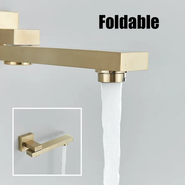 Ensemble de robinets de douche de salle de bains en or… – vue 4