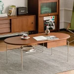 Table Basse Design ovale Salon minimaliste décor nordique Table Basse tiroirs Table De rangement Basse De Salon meubles