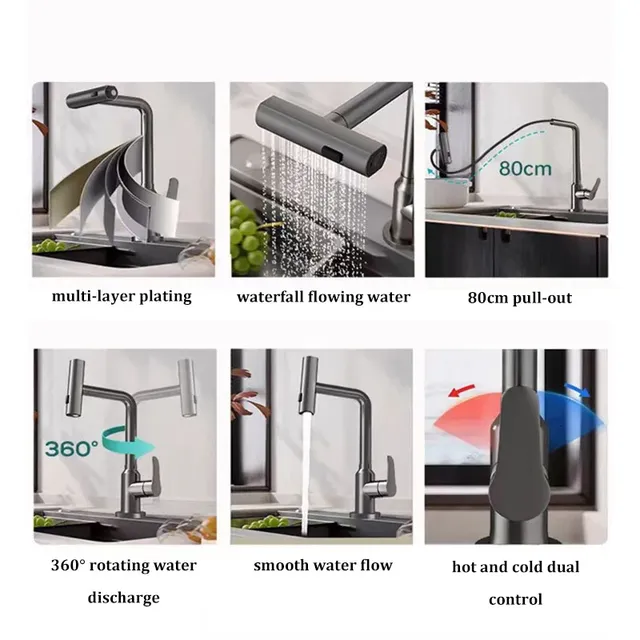 Robinet de cuisine en acier inoxydable de haute qualité – vue 6