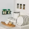 Support mural pots épices réglable plastique ABS blanc… – vue 3