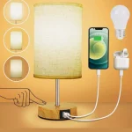 Lampe de Table tactile, interrupteur tactile, lampe de bureau avec Ports USB A + C, Rechargeable, lampe de chevet, décoration de chambre à coucher, configuration de bureau et de maison