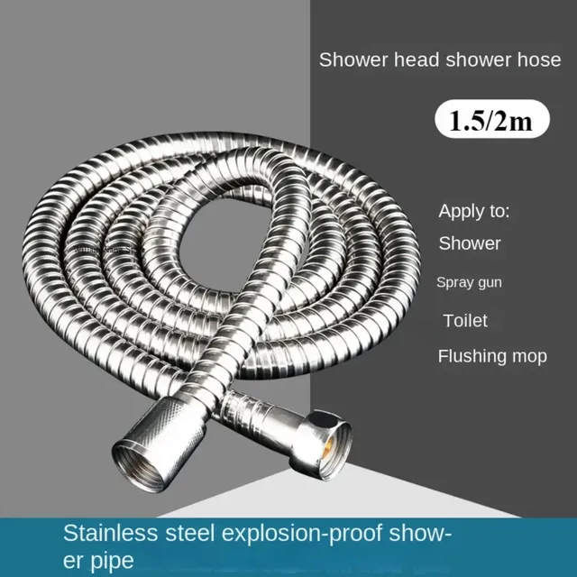 Tuyau de douche Flexible noir/argent