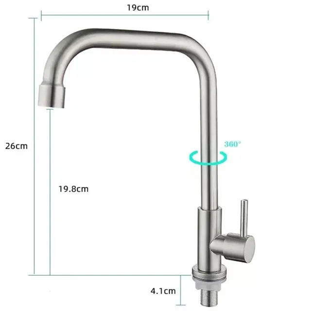 Robinet de cuisine en acier inoxydable – vue 7