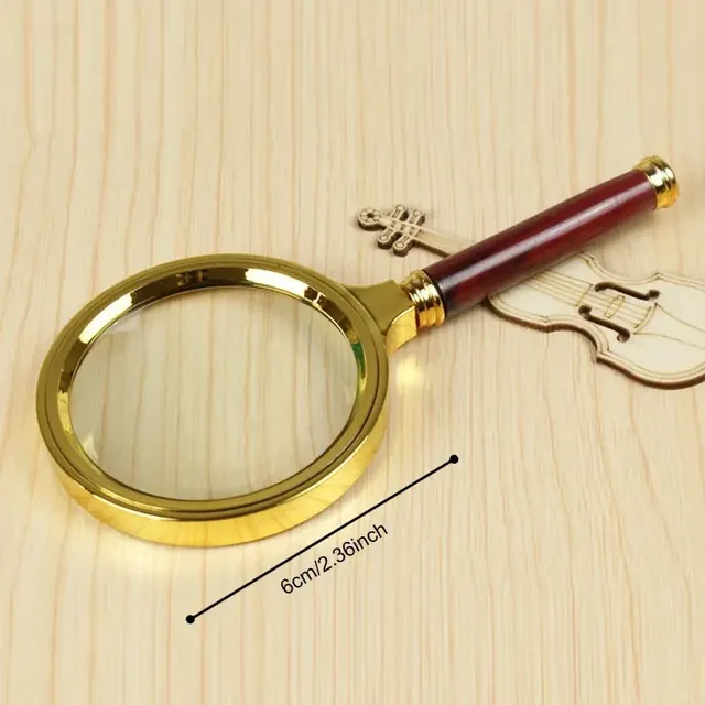Loupe métallique dorée vintage portative lentille verre… – vue 4