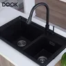 Robinet cuisine noir mat bec haut escamotable douchette… – vue 3