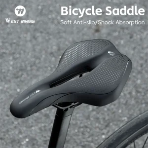 WEST BIKING – coussin de siège de vélo de route, selle respirante et absorbant les chocs, siège confortable, équipement de course