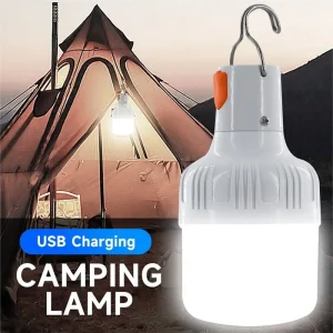 Ampoules LED rechargeables par USB pour l&rsquo;extérieur, haute luminosité, lumière de secours, crochet, camping, pêche, lanterne portable, veilleuses