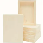 panneaux bois toile châssis pin naturel apprêtées blanches surface lisse prête peindre empilables robustes renforcée acrylique huile lot six pièces